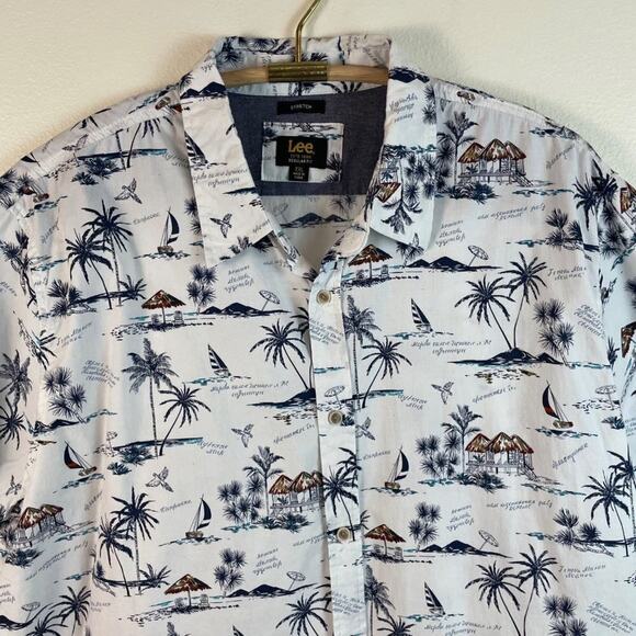 Lee Tropical Print Button Front Shirt Size XXL - Picture 2 of 9